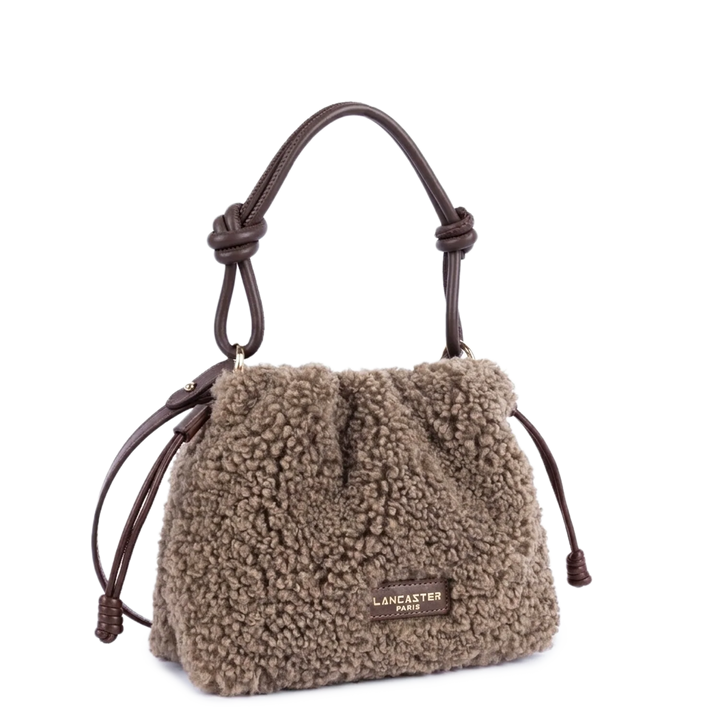 Petit Sac Besace en moumoute marron Lancaster 518-087