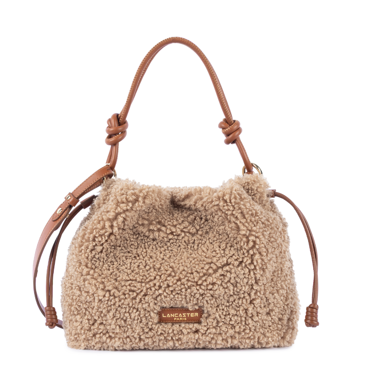 Sac besace en moumoute marron Lancaster 518-088