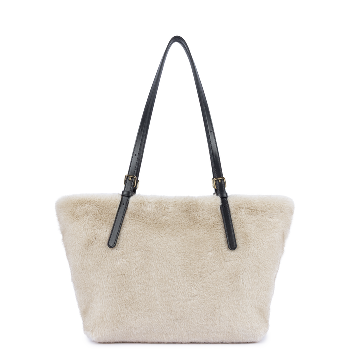 Sac Cabas en moumoute blanche Lancaster 518-092