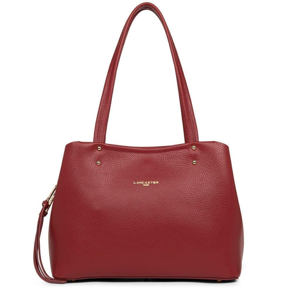 Sac cabas Lancaster Foulonne Double 470-47 - Sac cabas Lancaster Foulonne Double 470-47 - Carmin/Blush Melisac -Reims