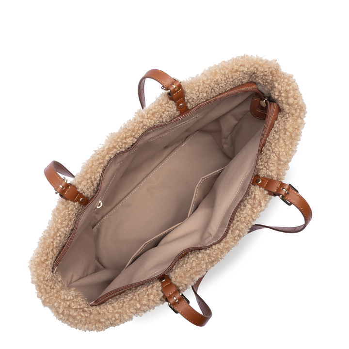 Sac Cabas en moumoute marron Lancaster 518-092