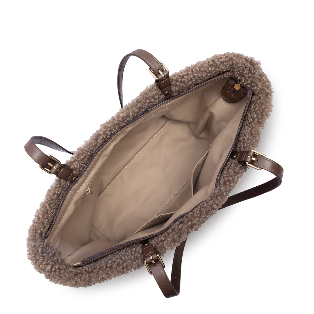 Sac Cabas en moumoute marron Lancaster 518-092