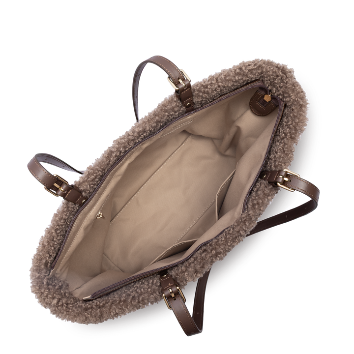 Sac Cabas en moumoute marron Lancaster 518-092