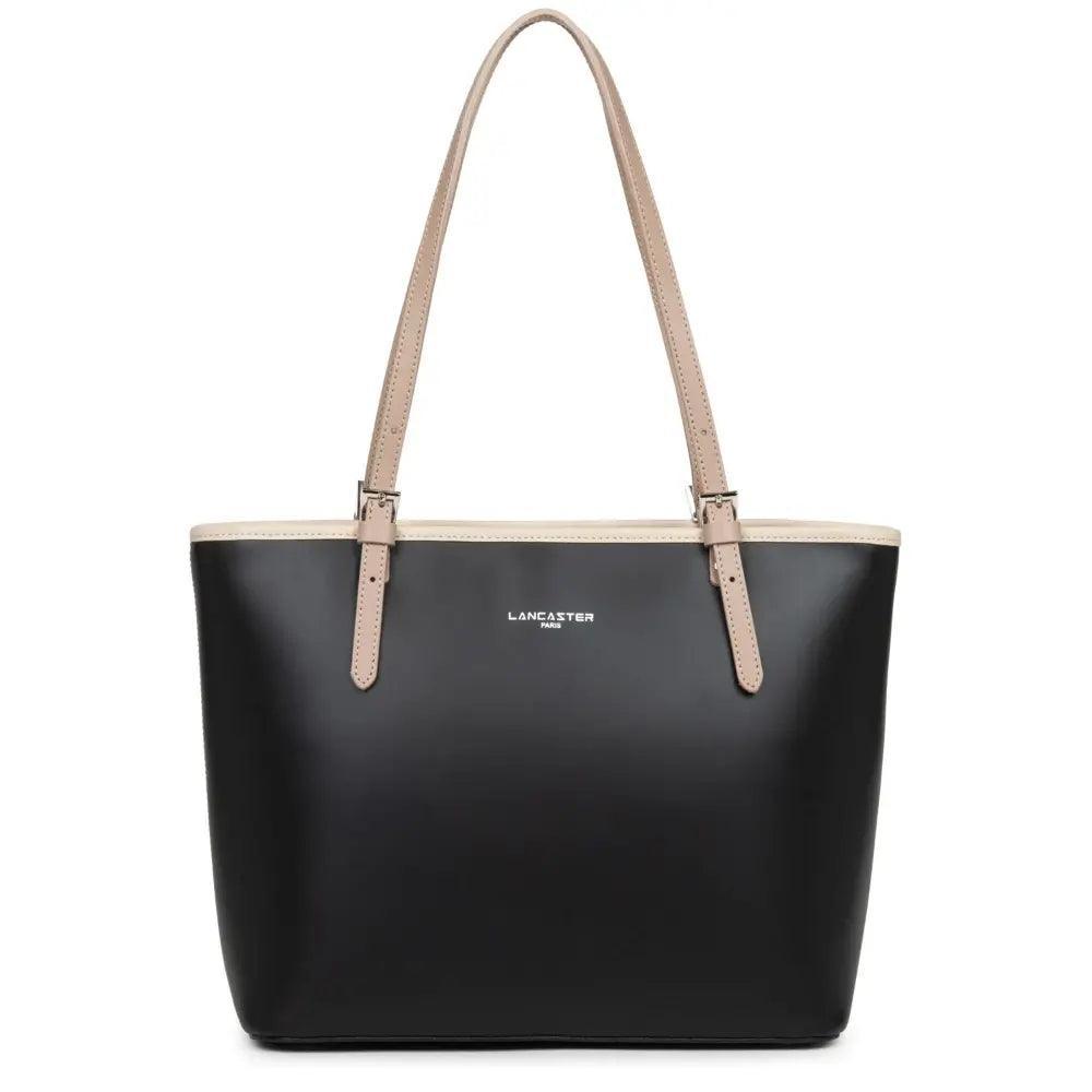 Sac Cabas Lancaster Smooth 437-07 - Sac Cabas Lancaster Smooth 437-07 - Noir/Nude clair/Nude foncé Melisac -Reims