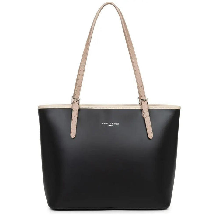 Sac Cabas Lancaster Smooth 437-07 - Sac Cabas Lancaster Smooth 437-07 - Noir/Nude clair/Nude foncé Melisac -Reims