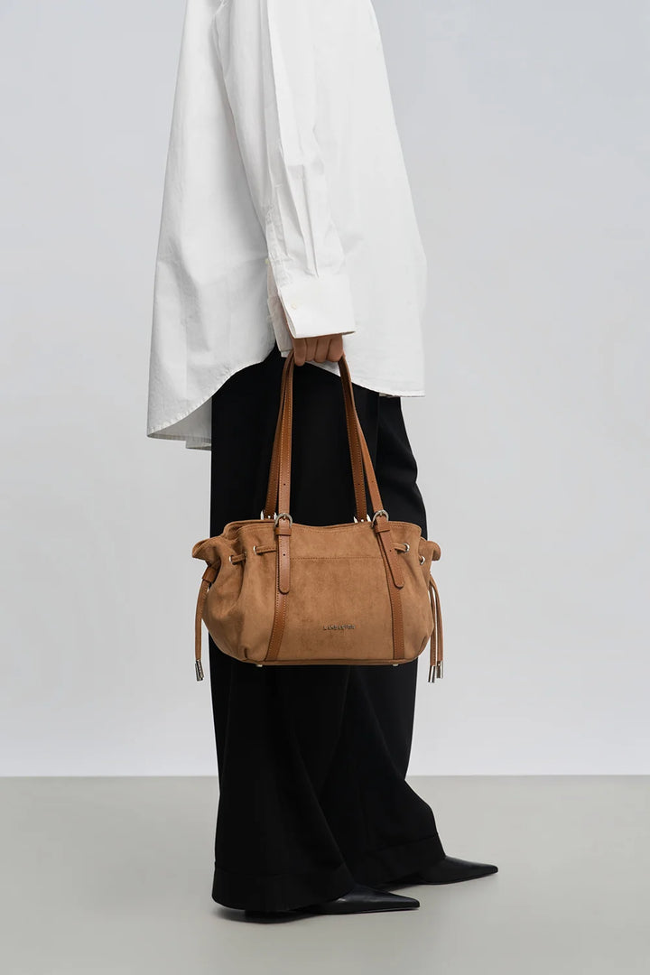Sac à main en velours camel Lancaster 518-096