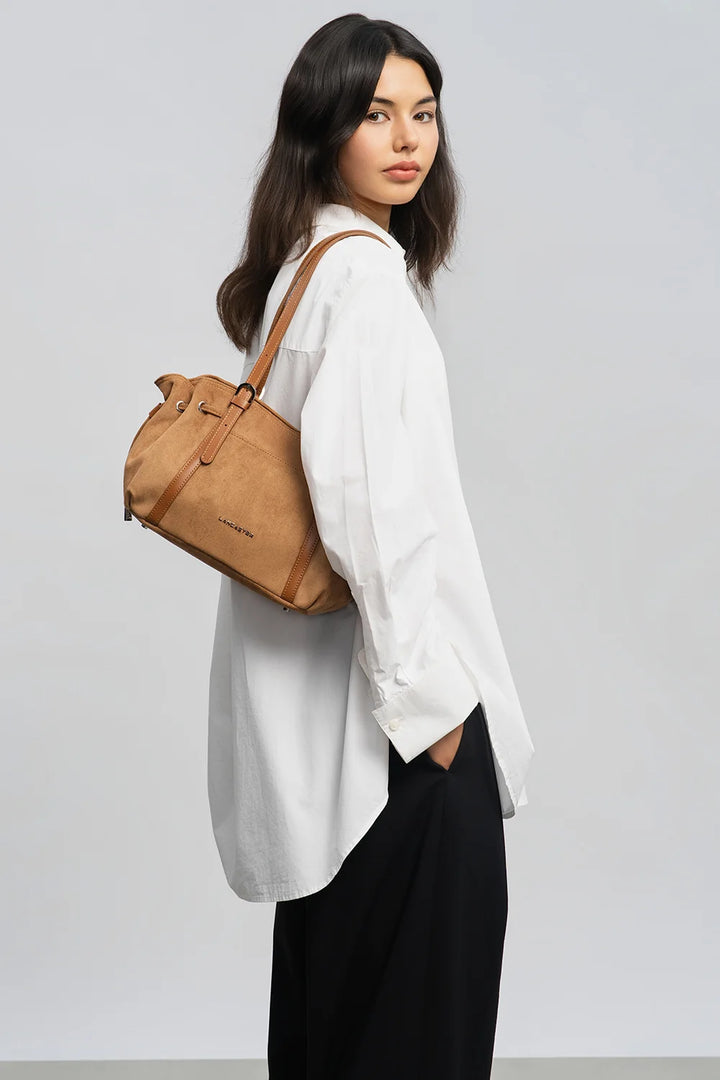 Sac à main en velours camel Lancaster 518-096