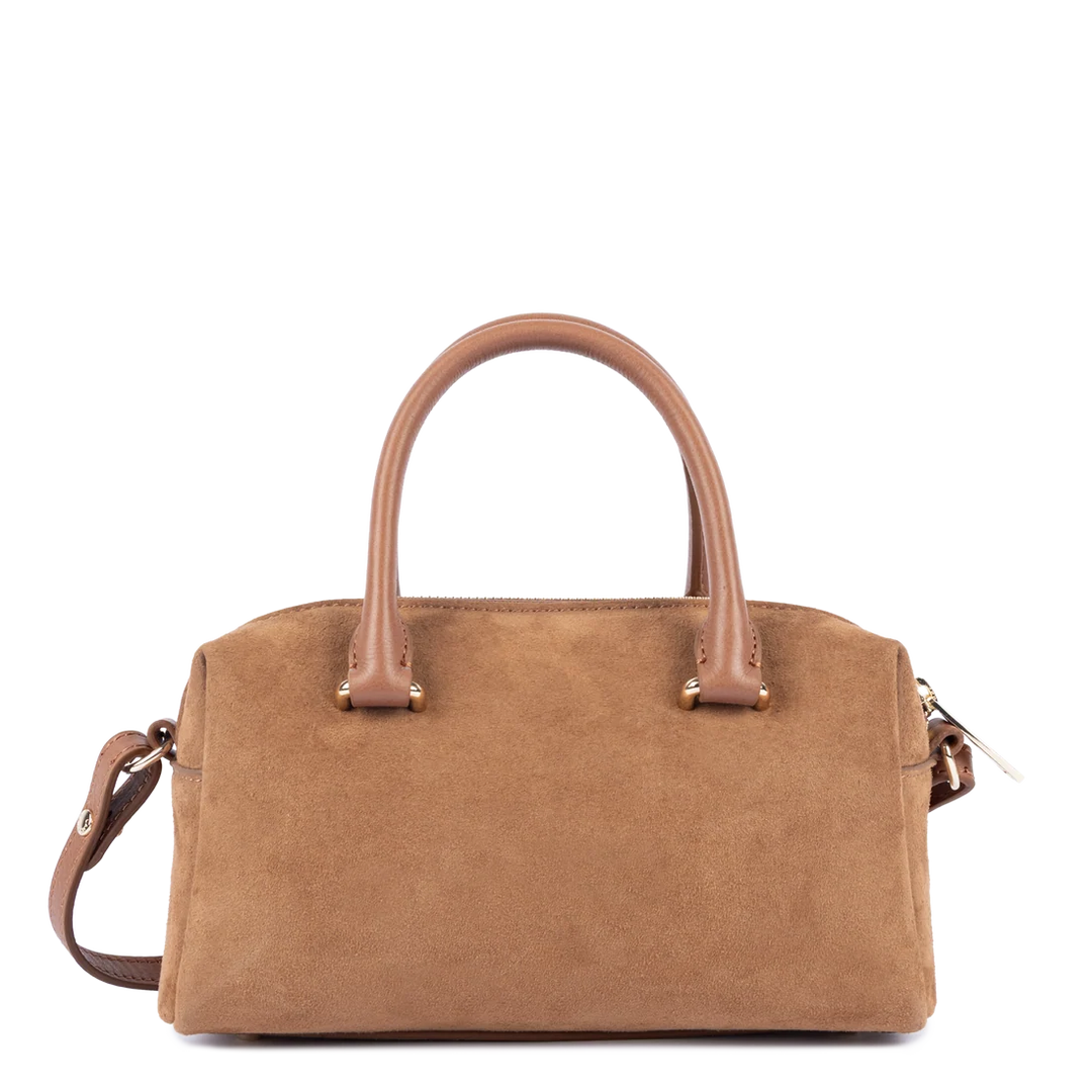 Sac à main Suede Cube en velours camel Lancaster 530-52