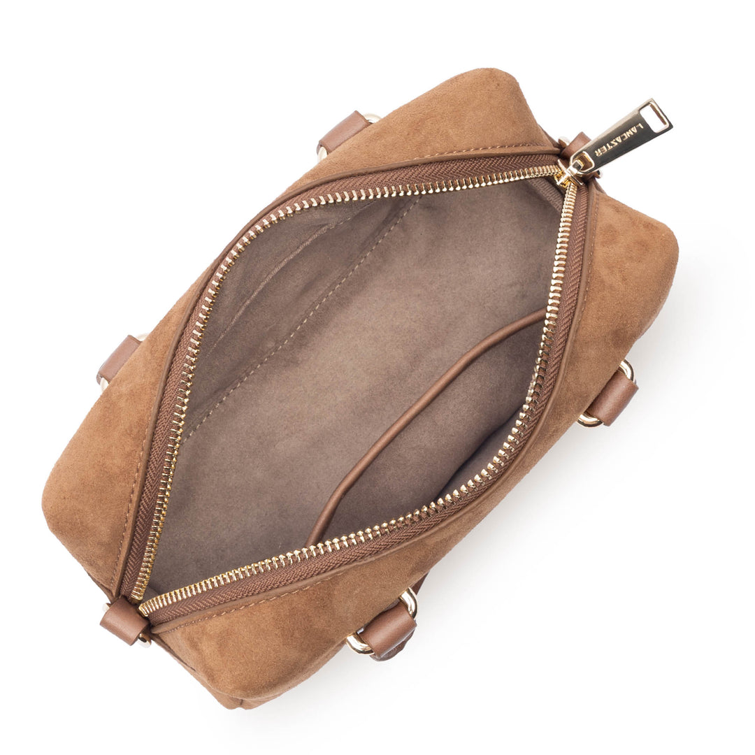 Sac à main Suede Cube en velours camel Lancaster 530-53