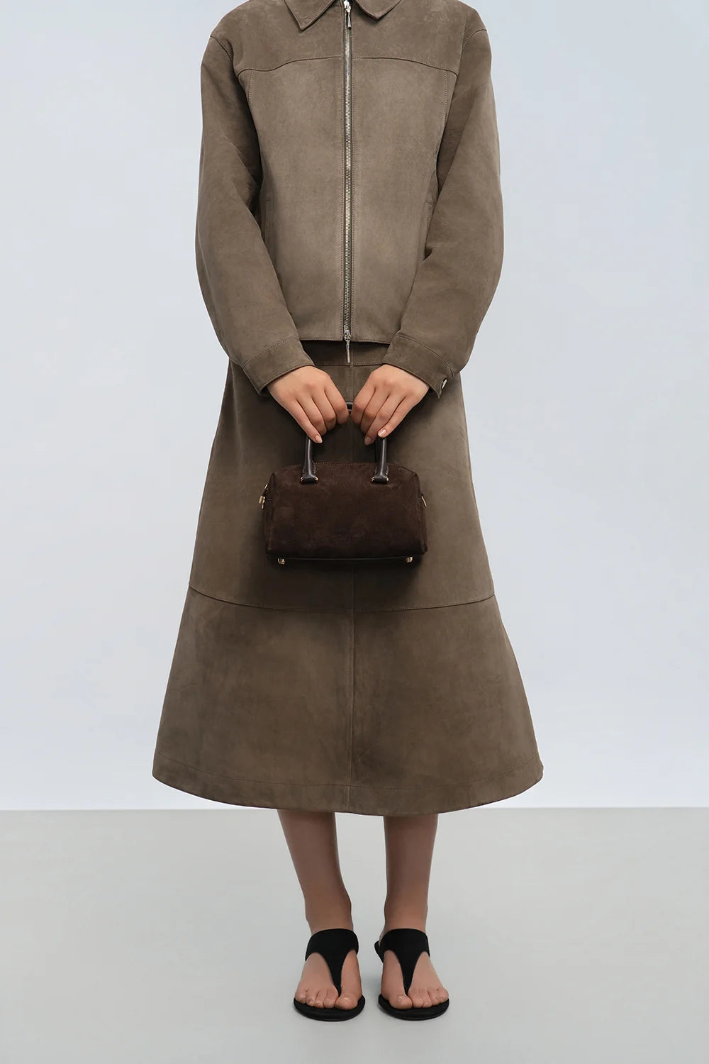 Sac à main Suede Cube en velours camel Lancaster 530-52