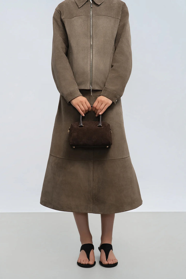 Sac à main Suede Cube en velours camel Lancaster 530-52