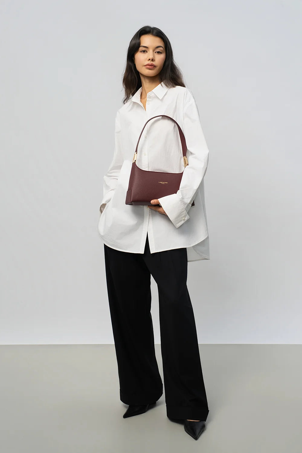 Sac à main en cuir bordeaux Lancaster Lychee Ace 422-039 
