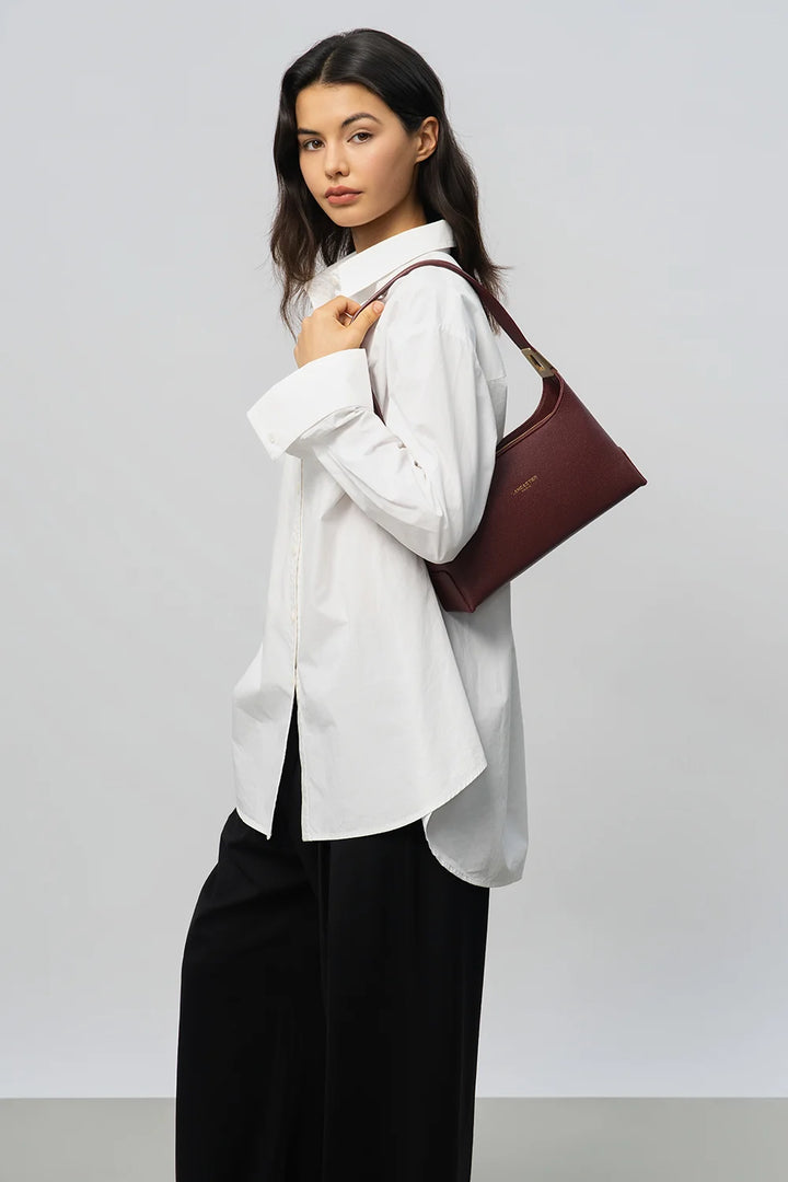 Sac à main en cuir bordeaux Lancaster Lychee Ace 422-039 