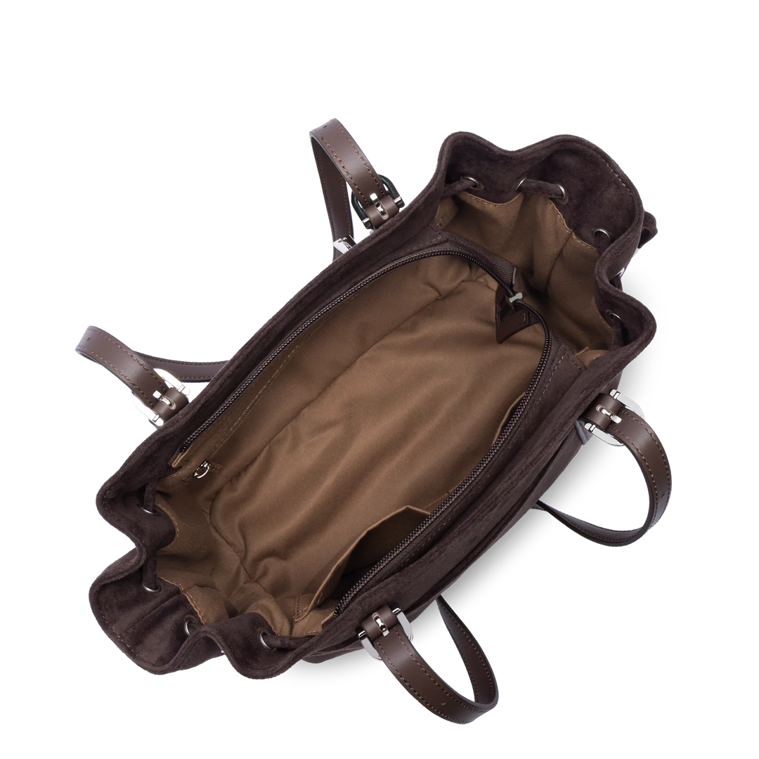Sac à main en velours marron Lancaster 518-096