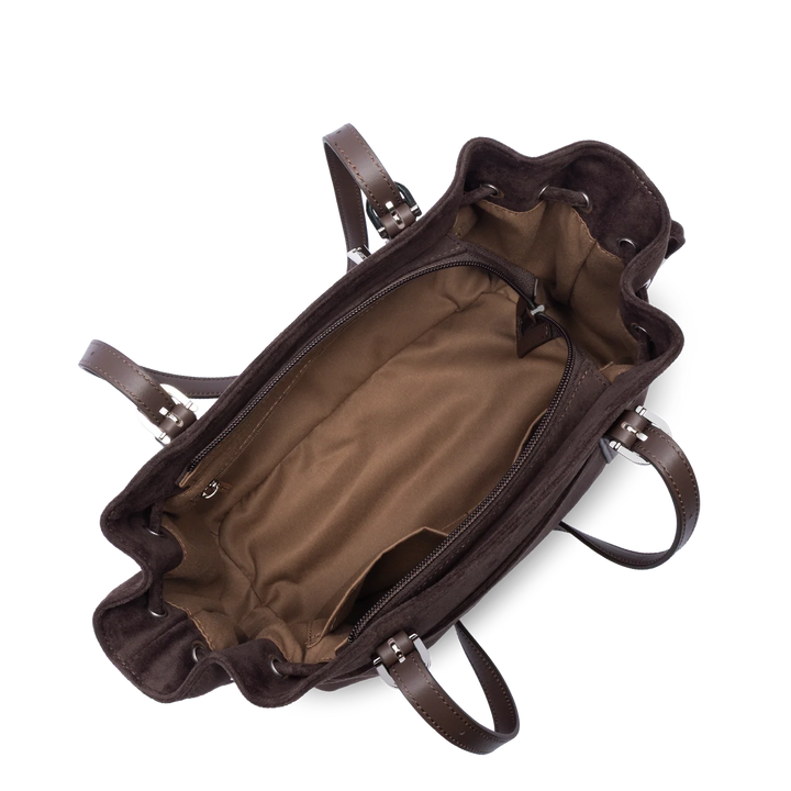 Sac à main en velours marron Lancaster 518-096