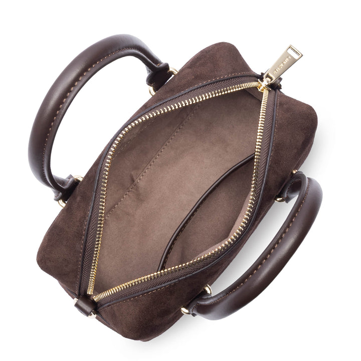 Sac à main Suede Cube en velours marron Lancaster 530-53