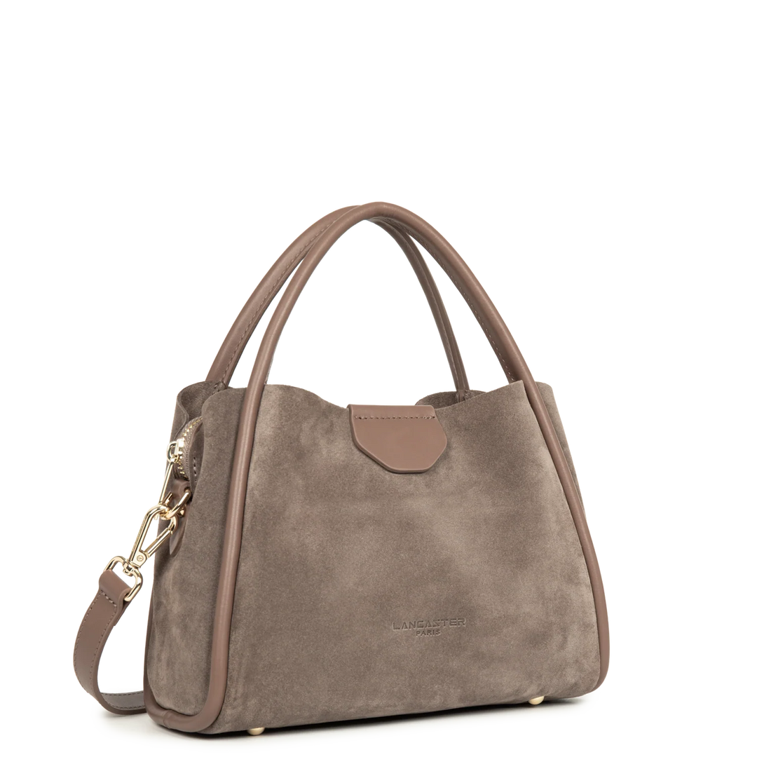Petit sac à main en suède taupe Lancaster 470-100