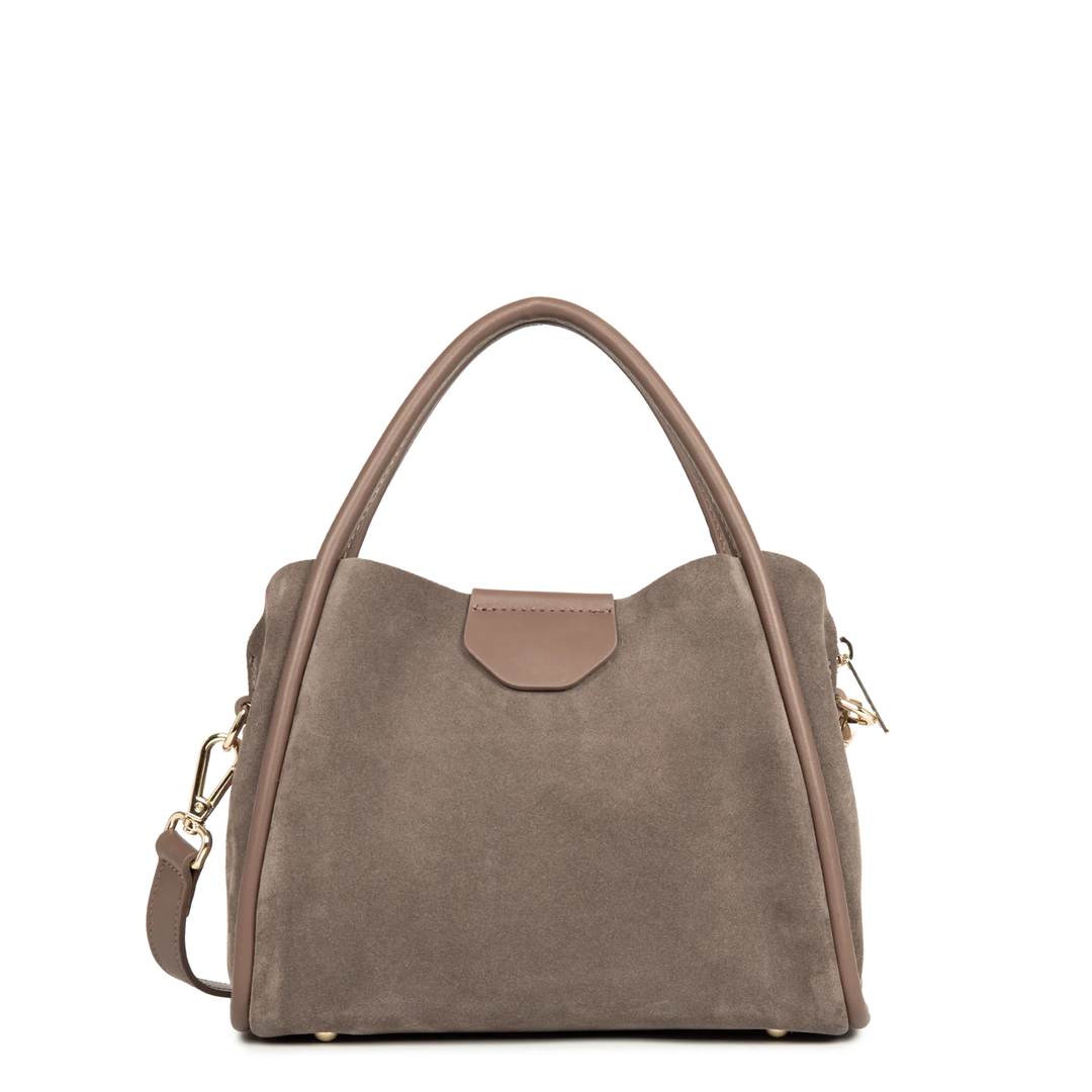 Petit sac à main en suède taupe Lancaster 470-100