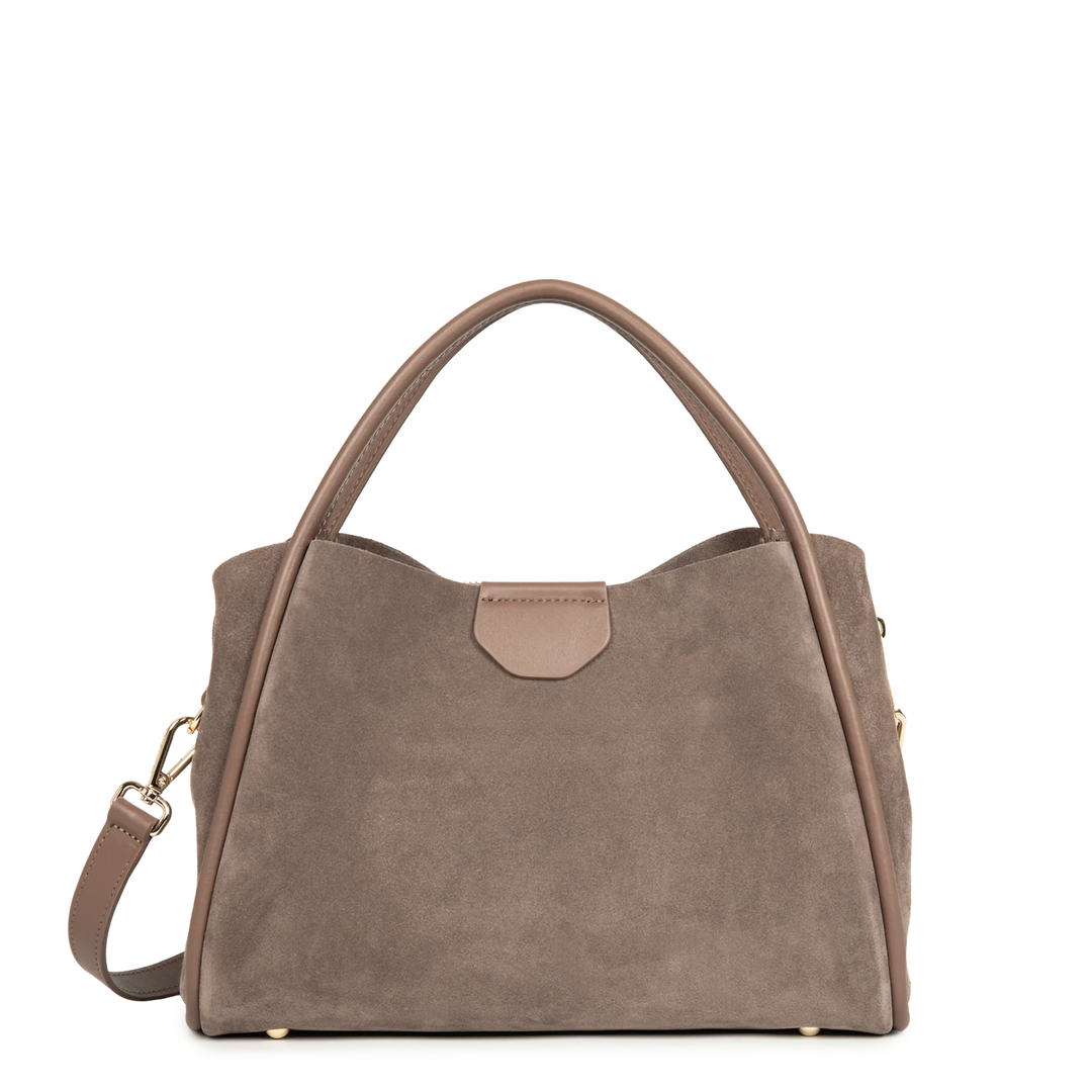 Sac à main en suède taupe Lancaster Ida 470-101