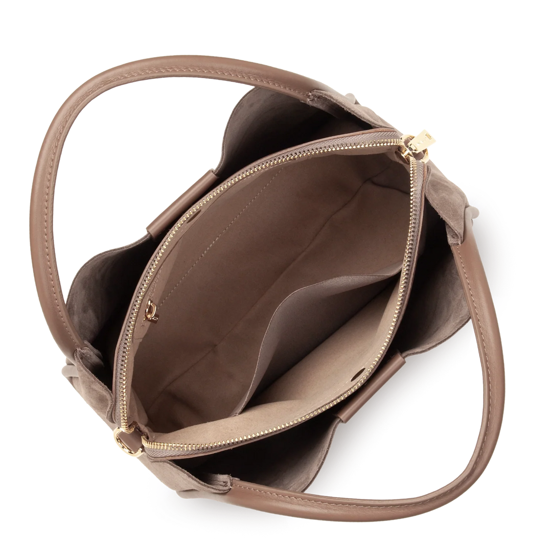 Sac à main en suède taupe Lancaster Ida 470-101