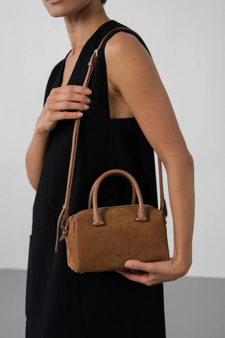 Sac à main Suede Cube en velours camel Lancaster 530-52