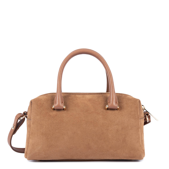 Sac à main Suede Cube en velours camel Lancaster 530-53