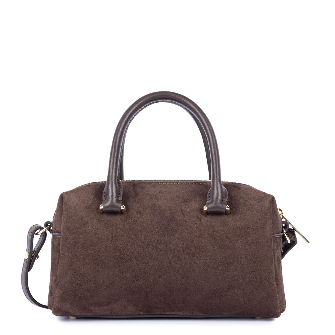 Sac à main Suede Cube en velours marron Lancaster 530-53
