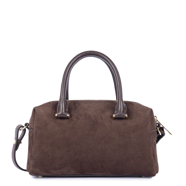 Sac à main Suede Cube en velours marron Lancaster 530-53