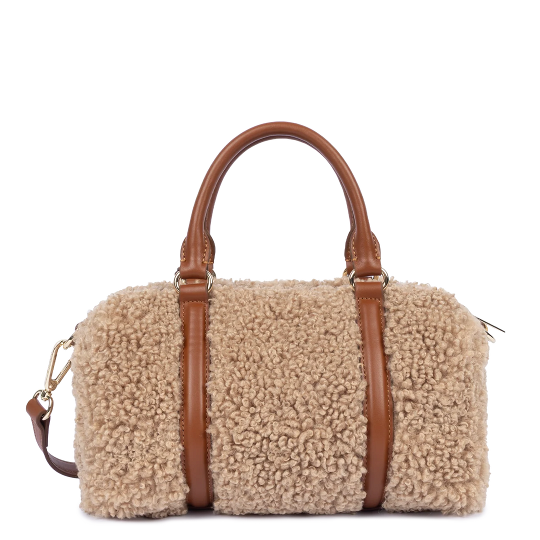 Sac polochon à moumoute marron Lancaster 518-086