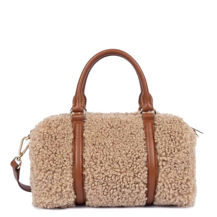 Sac polochon à moumoute marron Lancaster 518-086