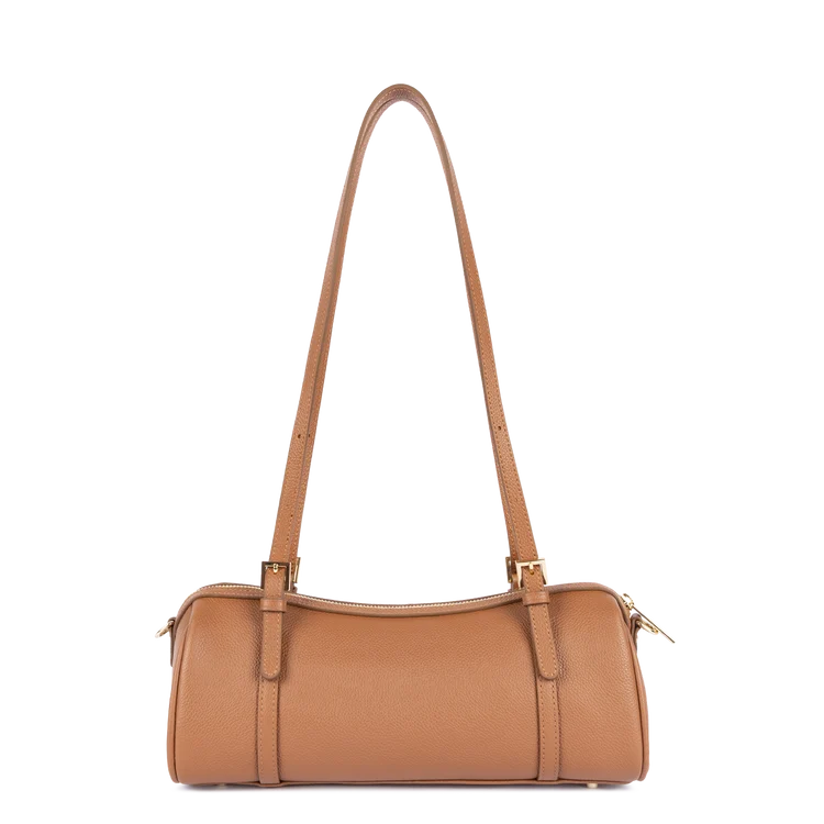 Sac rectangle long en cuir camel Milano Ana Lancaster 547-113