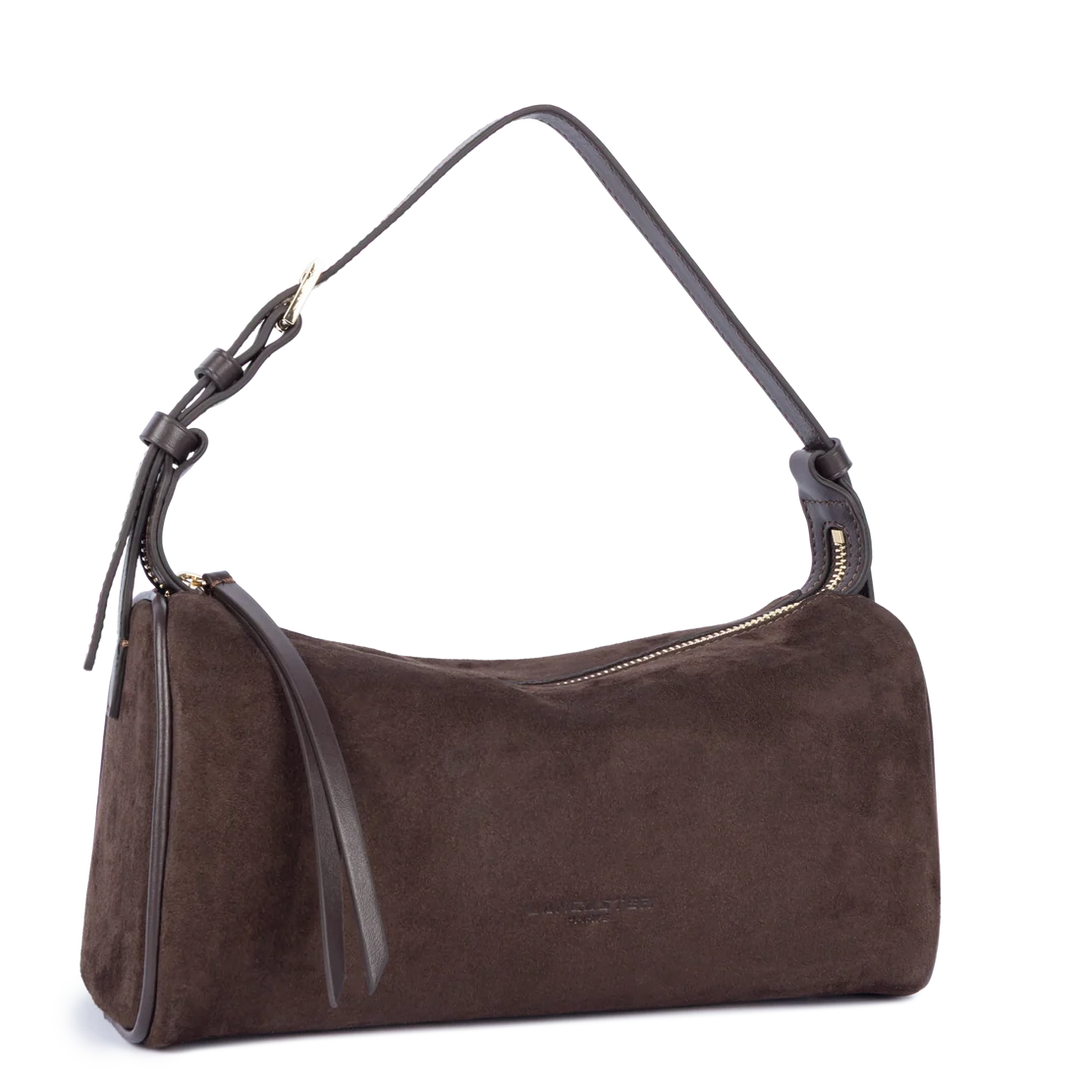 Sac rectangle Suede en velours marron Lancaster 530-55