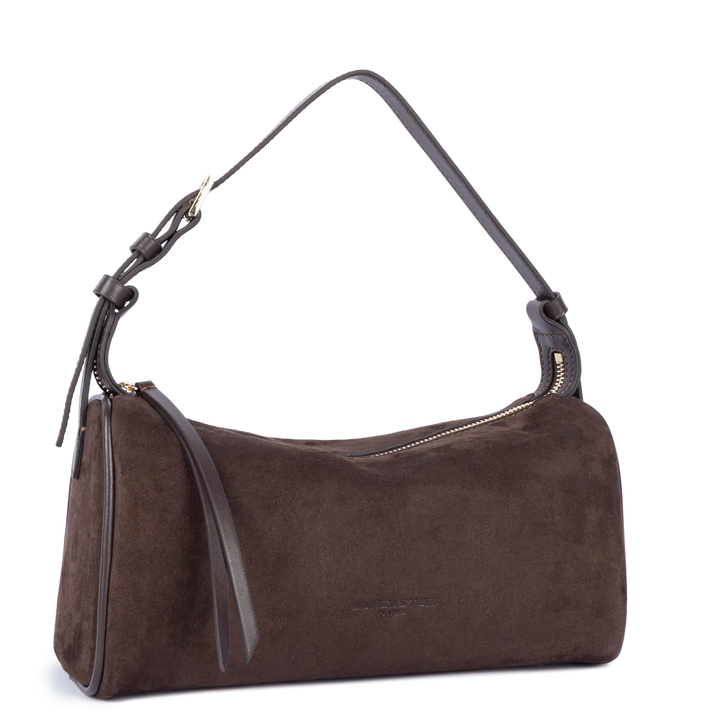 Sac rectangle Suede en velours marron Lancaster 530-55