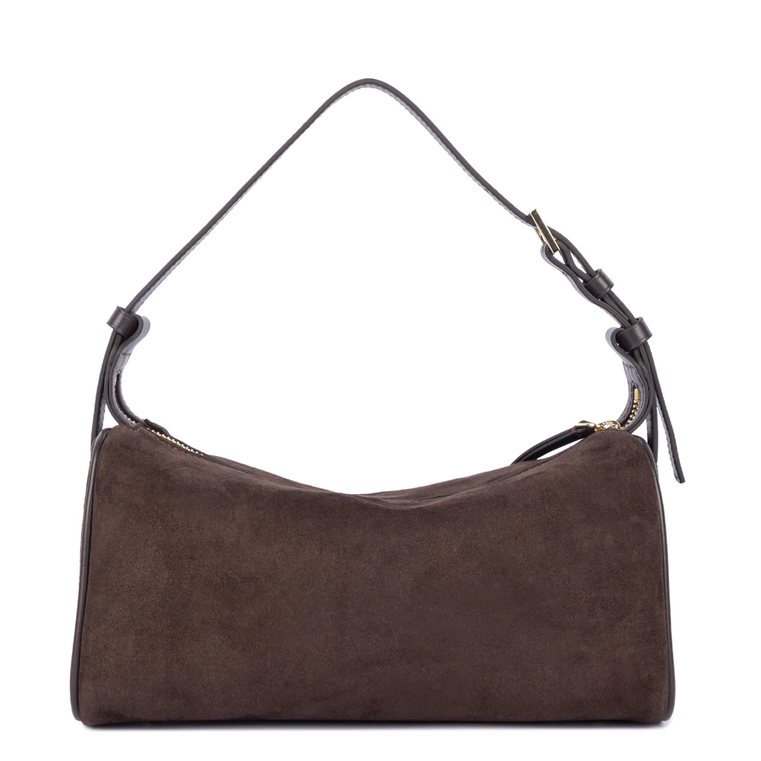 Sac rectangle Suede en velours marron Lancaster 530-55