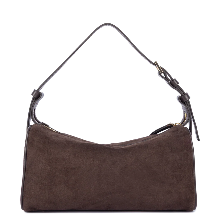 Sac rectangle Suede en velours marron Lancaster 530-55