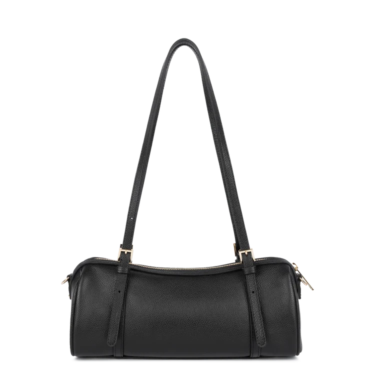 Sac rectangle long en cuir noir Milano Ana Lancaster 547-113