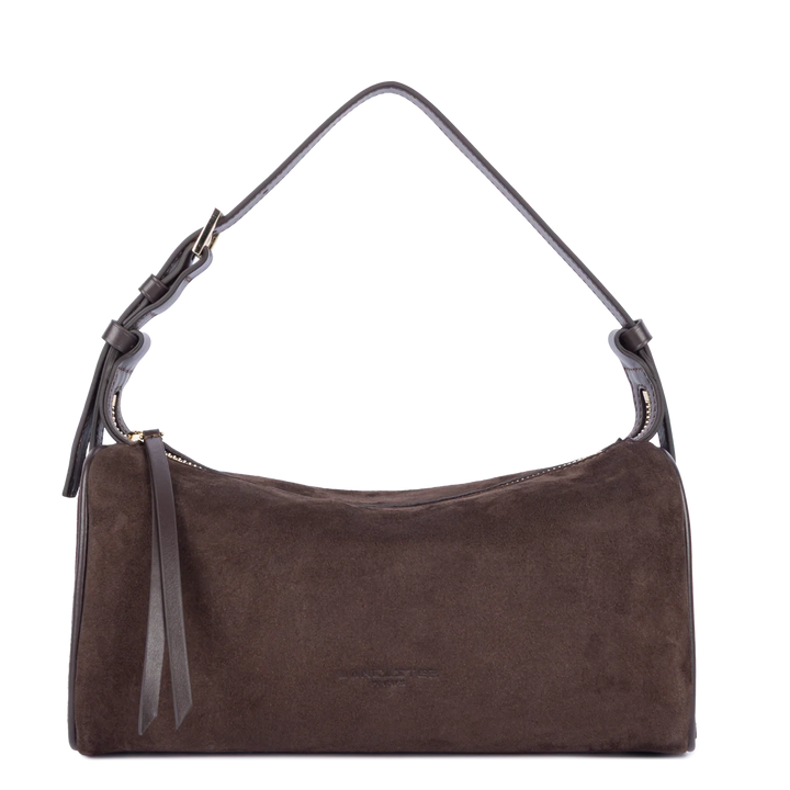 Sac rectangle Suede en velours marron Lancaster 530-55