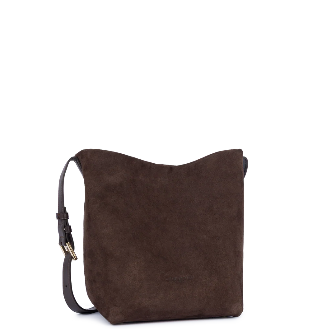 Sac seau Suede en velours marron Lancaster 530-56