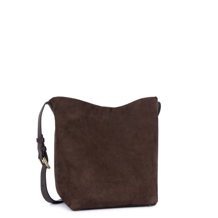 Sac seau Suede en velours marron Lancaster 530-56
