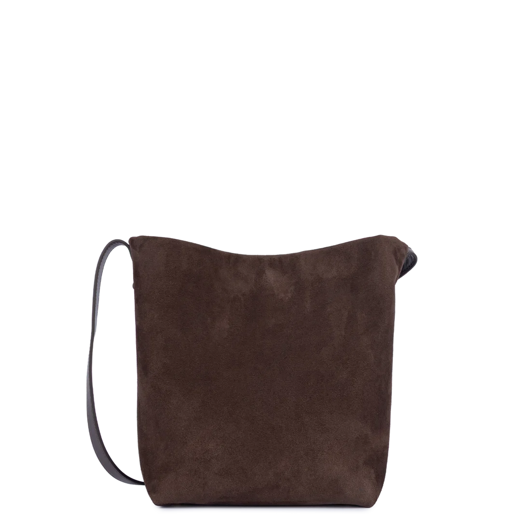 Sac seau Suede en velours marron Lancaster 530-56