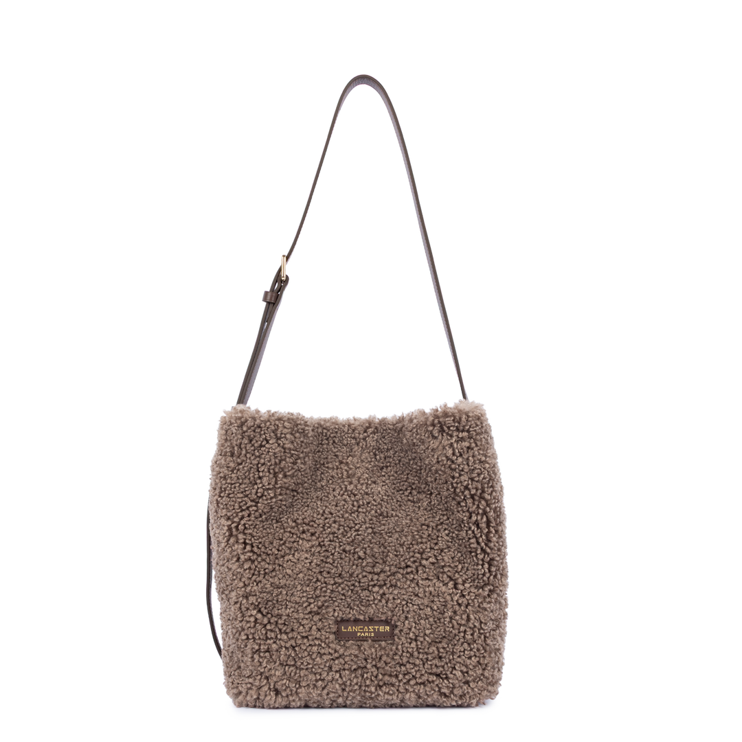 Sac seau en moumoute marron Lancaster 518-089
