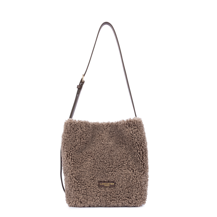 Sac seau en moumoute marron Lancaster 518-089