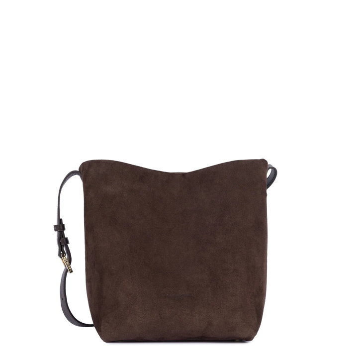 Sac seau Suede en velours marron Lancaster 530-56