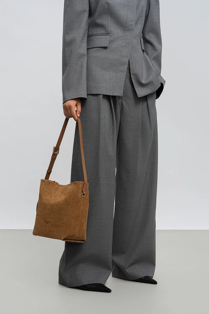Sac seau Suede en velours camel Lancaster 530-56