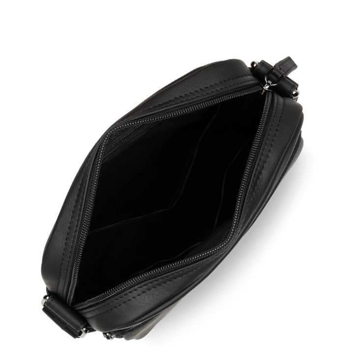 Sacoche en cuir noir Lancaster 320-12 pour hommes
