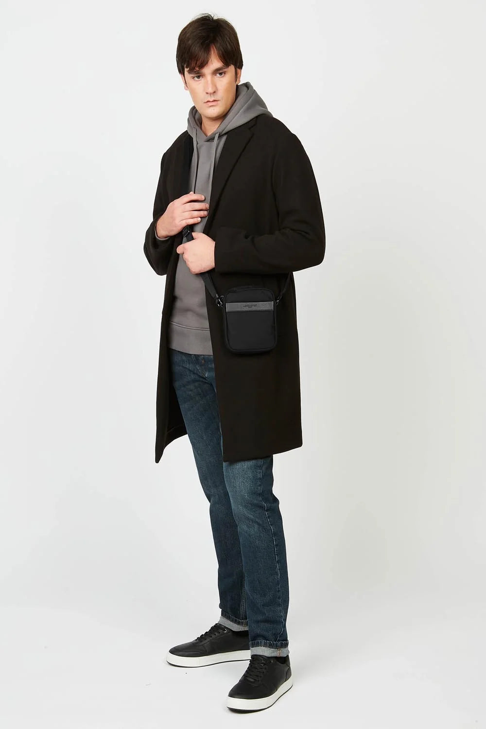 Sacoche noir en cuir Lancaster 304-01 pour hommes 