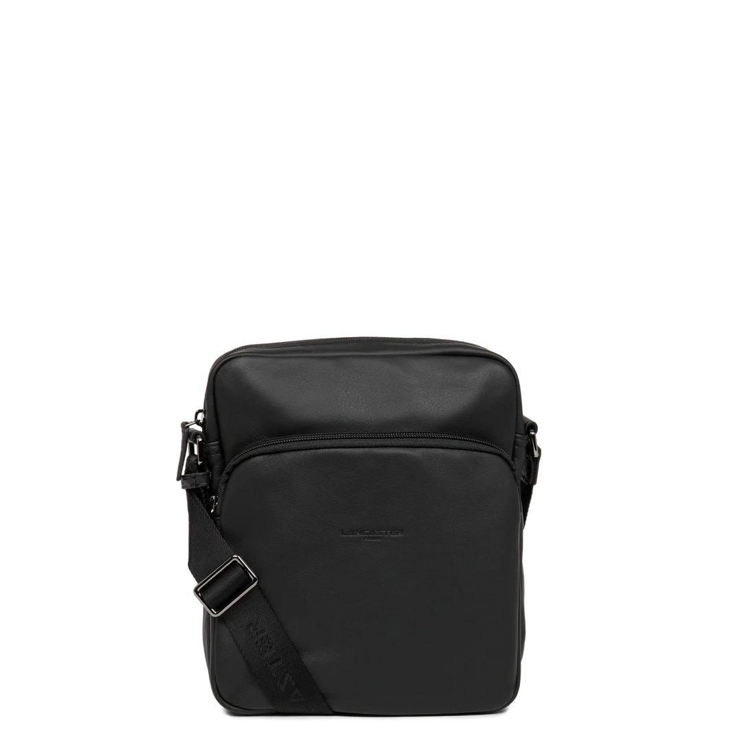 Sacoche en cuir noir Lancaster 320-12 pour hommes
