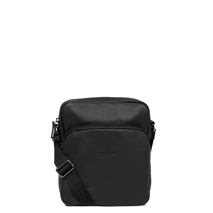 Sacoche en cuir noir Lancaster 320-12 pour hommes
