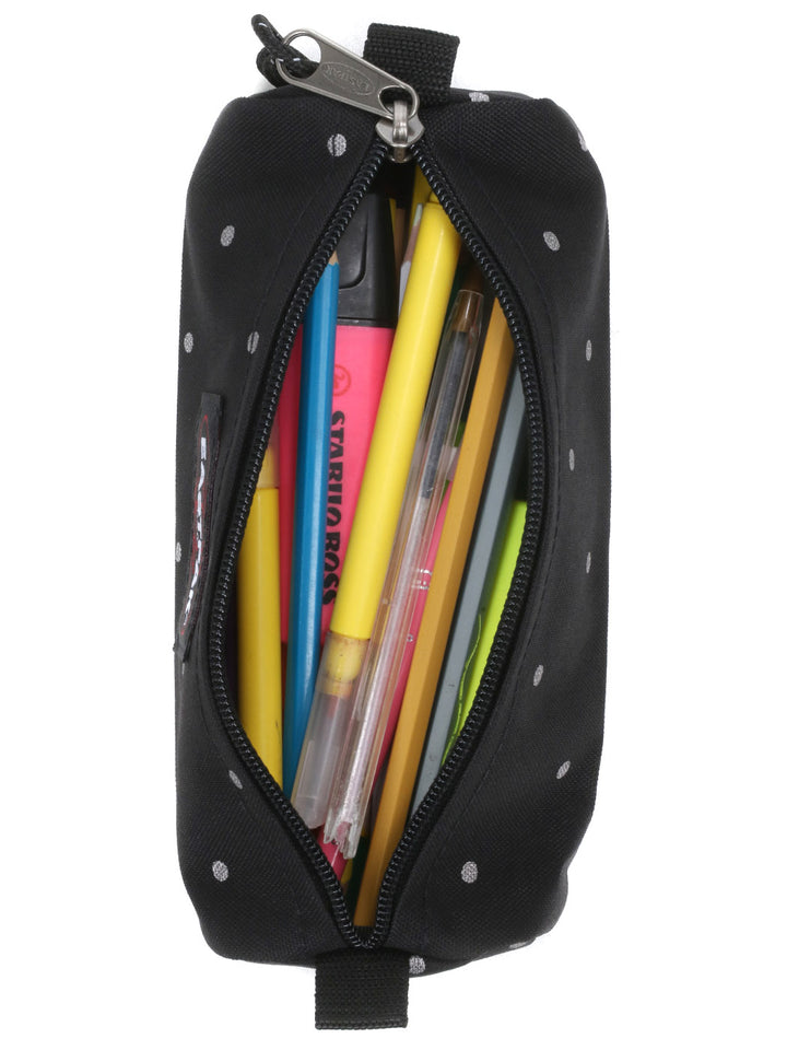 Trousse scolaire noire à pois argenté Dots Silver Black Eatspak